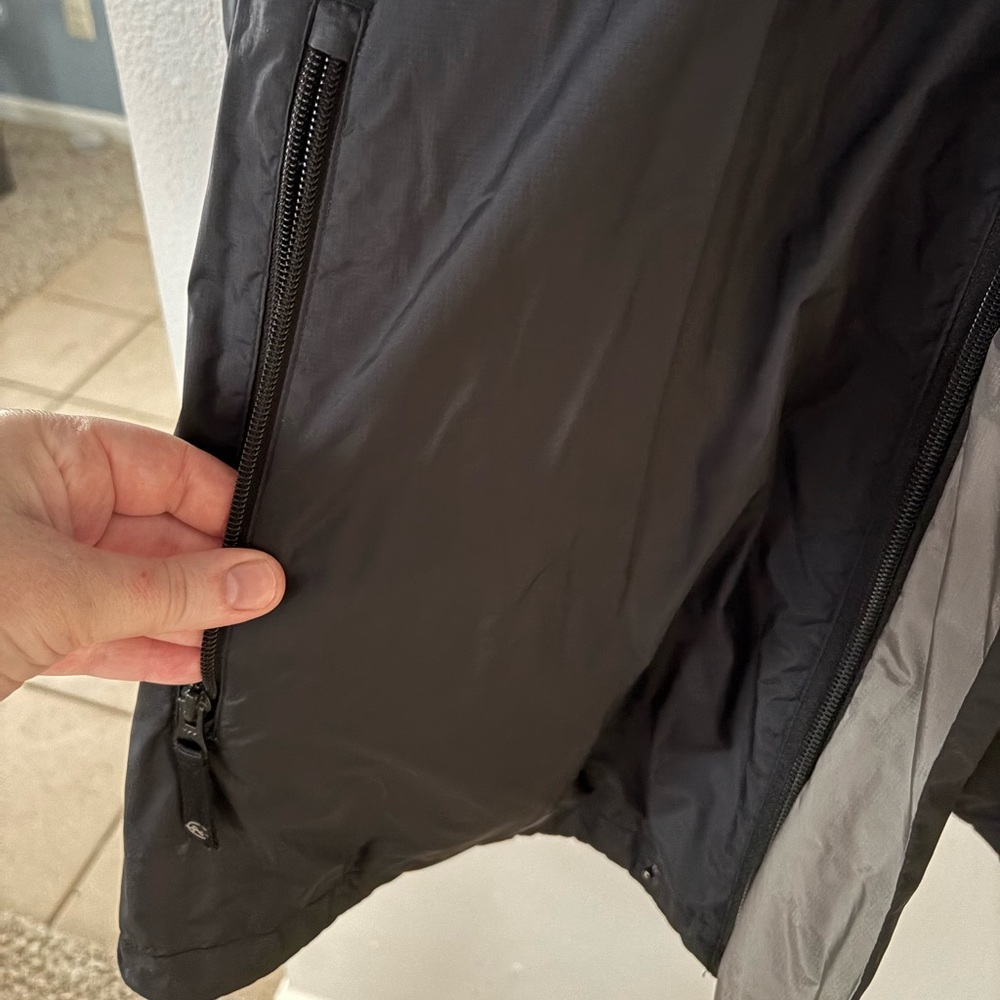 Nautica Black Hooded Raincoat with Gray Trim - Picture 3 of 5